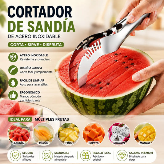【2 piezas】Cuchillo de sandía con molino de viento de acero inoxidable, accesorios de cocina