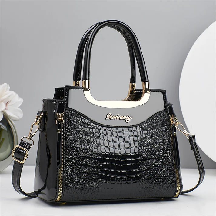 💎Oferta imperdible 2026✨ Bolso de mano vintage brillante con relieve de cocodrilo para mujer: elegante, espacioso y con un estilo impecable.