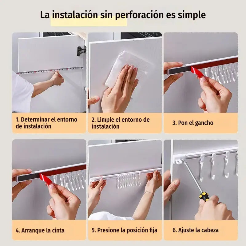 📢💯Gancho multifuncional para riel deslizante ⏰【30 cm con 10 eslabones + 40 cm con 12 eslabones】2 juegos por 25 euros