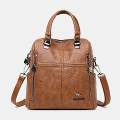 🎒🌟【Elegante y a la moda】Mochila/bolso cruzado de cuero multifuncional de gran capacidad🐾