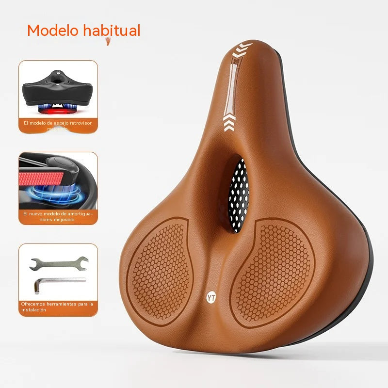 🚲Sillín de bicicleta de silicona engrosada: relleno de espuma de alta densidad 🧽, alivia el dolor 💆‍♂️, proporciona absorción de impactos 🔨, adecuado para bicicletas de montaña 🚵‍♂️ y bicicletas de carretera 🚴‍♀️