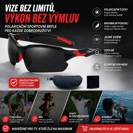 💥【Kupte jeden a druhý dostanete zdarma】🕶️Polarizované sportovní sluneční brýle s prostorovým aerodynamickým designem