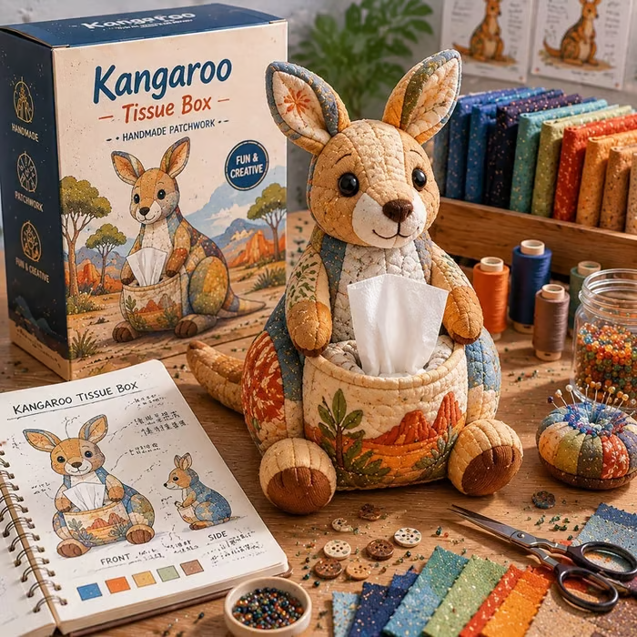 🐨🧒Kit de bricolaje para caja de pañuelos con temática de animales salvajes