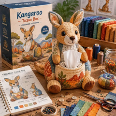 🐨🧒Kit de bricolaje para caja de pañuelos con temática de animales salvajes