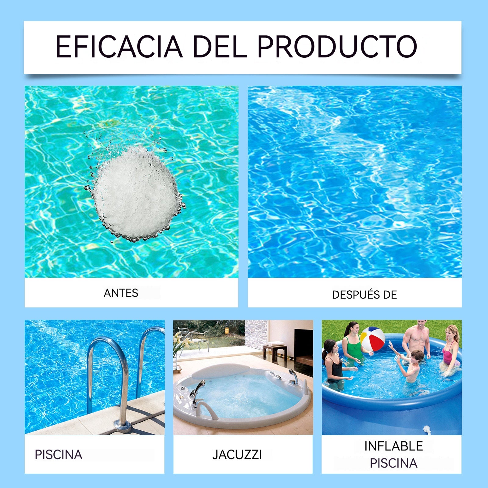 🔥【2 botella 25€】🏊‍Pastillas efervescentes para la limpieza de piscinas