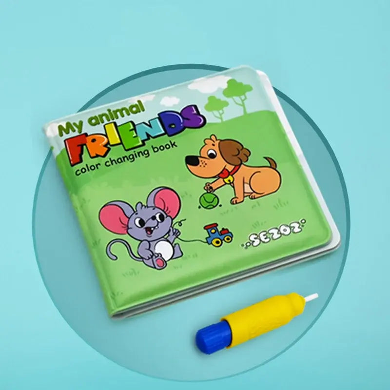 【Compra 1 y llévate 1 gratis】🧸 Libro de tela impermeable para baño que cambia de color – Juguete educativo resistente, irrompible y reutilizable 🌈