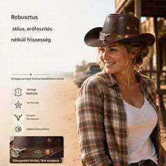 🤠Élvezze az 50% kedvezményt most! 🌟Retro széles karimájú cowboykalap kapucnipánttal - Kopott western stílusú fedora