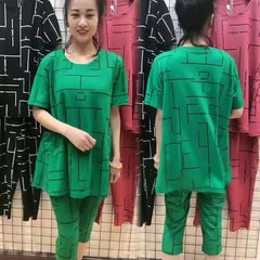 【30% DE DESCUENTO】【Top + Pantalón】🔥Compra 1 y llévate 1 gratis🔥Traje de manga corta para mujer, nuevo estilo 2025, informal, para mujeres de mediana edad y mayores