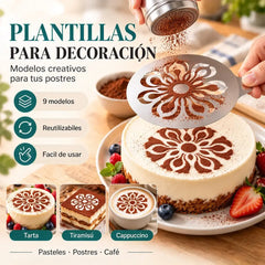 Molde de acero inoxidable para arte latte de café