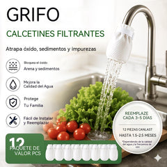 🔥【120 piezas】🚿Filtro de algodón para grifo, grueso y resistente a las salpicaduras, una maravilla para la purificación del agua.