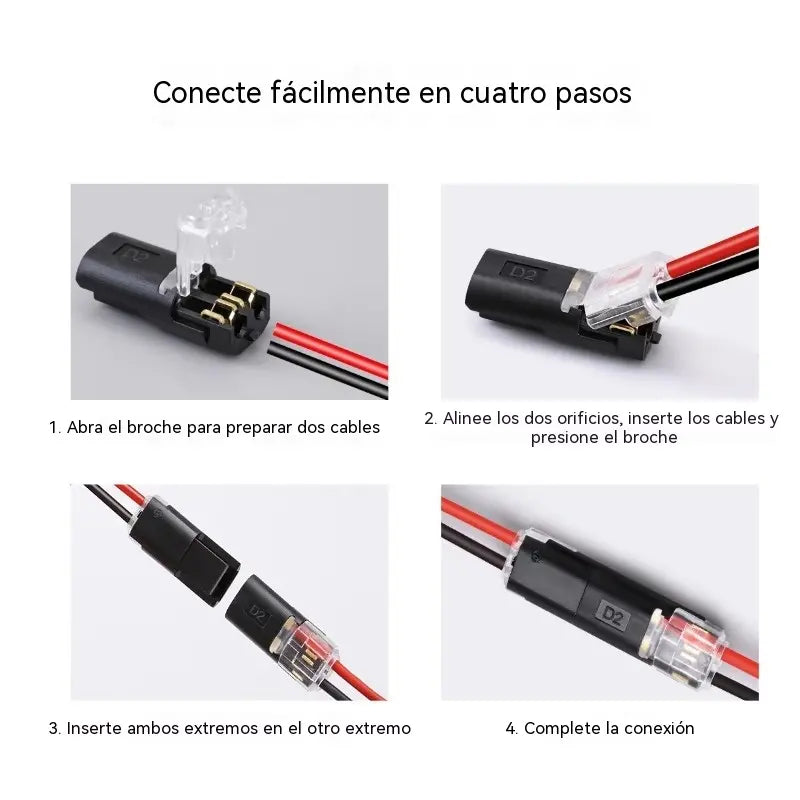 🥳 ¡50% de descuento! ⏰ 【1000 unidades en stock】 Conector de doble cable con hebilla de bloqueo, cierre de seguridad, antideslizante ⚡️