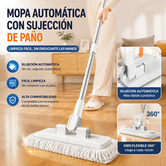 🔥【Set de 4】Trapeador multifuncional con clip de tela, nuevo trapeador doméstico que no requiere lavado