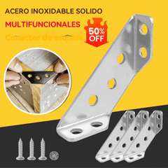 🔩 Escuadra Reforzada de Acero Inoxidable 90° – Soporte Multifunción para Reparar y Reforzar Muebles 🛠️