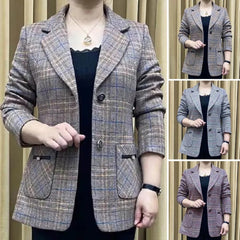✨🧥【M-4XL】Nueva chaqueta de traje con solapa de muesca para mujer de otoño e invierno