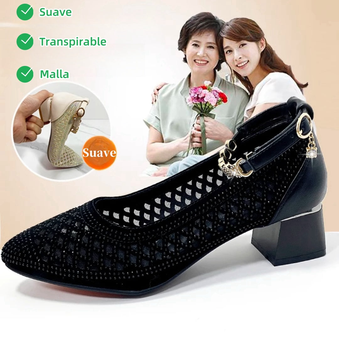 ✨✨【35-40】Sandalias de tacón alto con diamantes de imitación para mujer