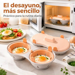 🥚✨ Mikrohullámú tojásfőző – gyors és kényelmes, fedeles párolóedény; BPA-mentes konyhai eszköz, amellyel percek alatt készíthet keménytojást, buggyantott tojást vagy rántottát 🍳