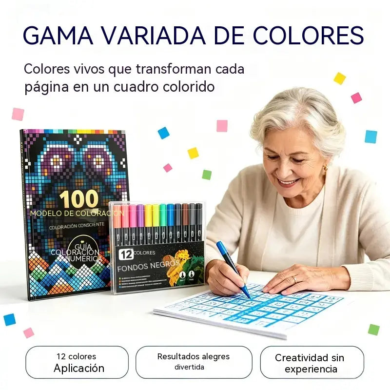 🎨 Libro para Colorear por Números | 100 Misterios para Relajarte y Desconectar 🧩