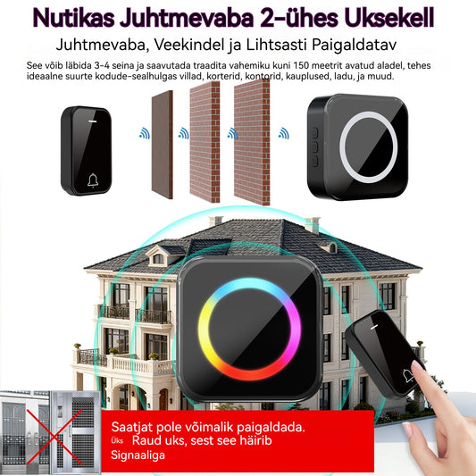 🔔🏠 Nutikas Juhtmevaba 2-ühes Uksekell – Juhtmevaba, Veekindel ja Lihtsasti Paigaldatav