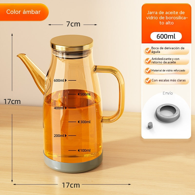 🏠🍴【600ml】Botella dispensadora de aceite con boquilla antigoteo