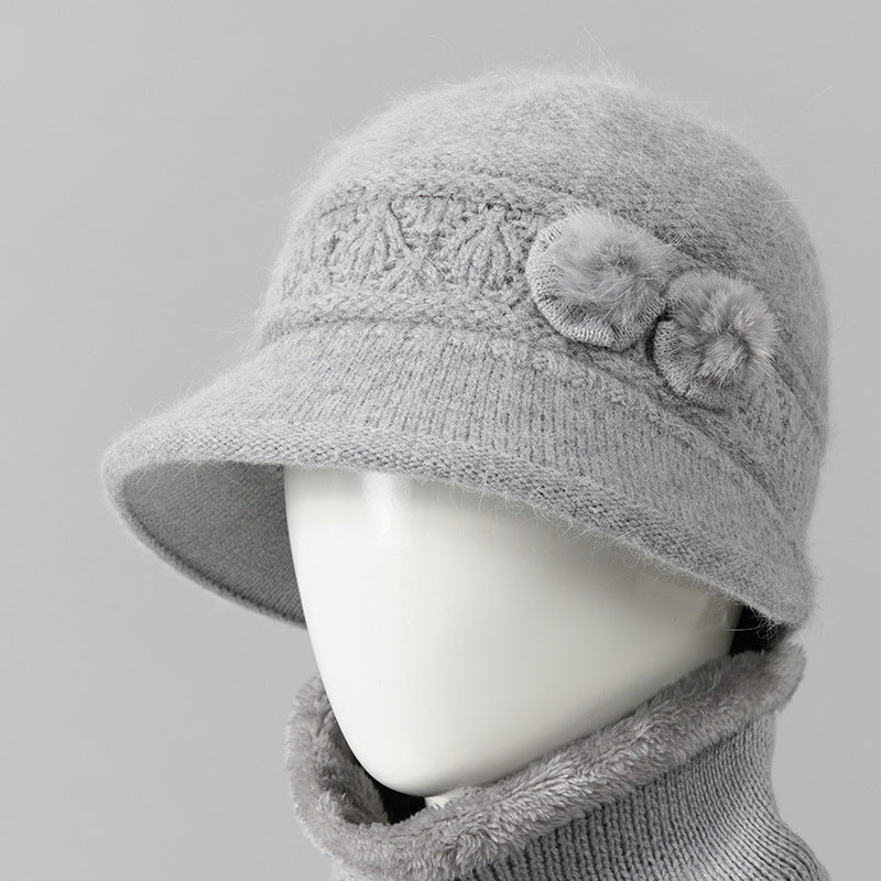 🧶Sombrero + bufanda🧶 Compañero cálido en invierno: gorro de lana de punto cálido