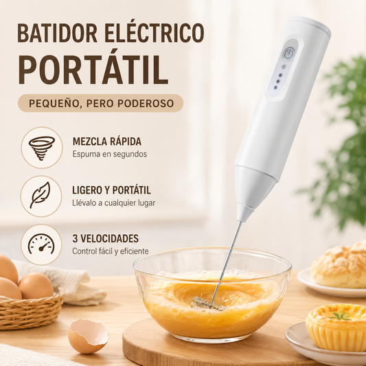 ✨Máquina multifuncional recargable 2 en 1 para hacer espuma y batir huevos, ideal para el hogar.