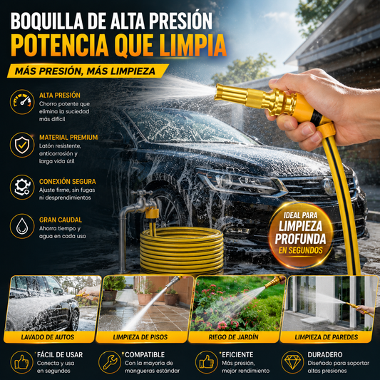 🚿[Juego de 2 piezas]💧 Pistola de agua a alta presión: lavado de autos, jardín, 10 veces más presión, multimodo ⚡