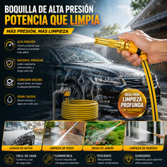 🚿[Juego de 2 piezas]💧 Pistola de agua a alta presión: lavado de autos, jardín, 10 veces más presión, multimodo ⚡