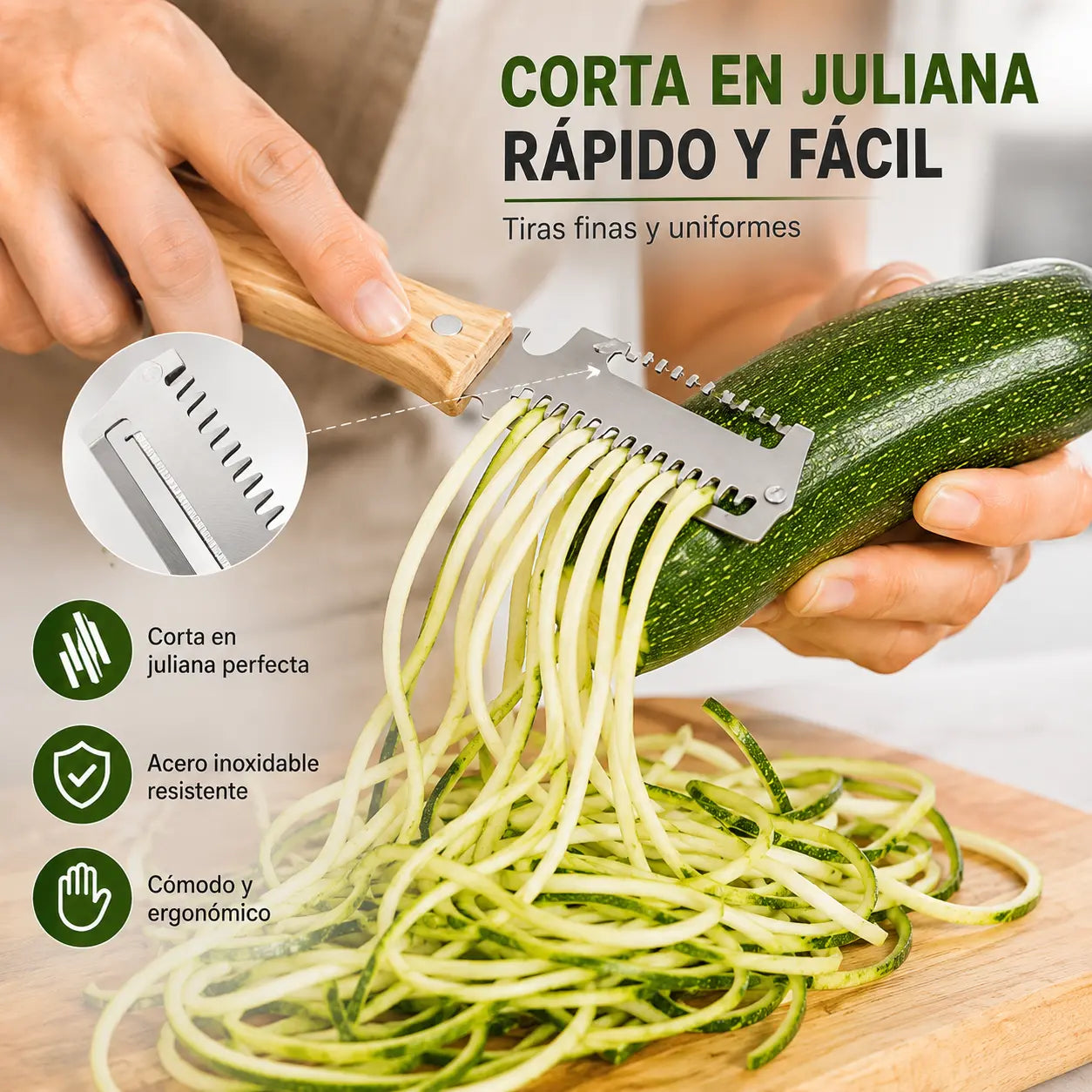 🔥Compre 1 y obtenga 1 gratis（2 piezas）🧅🔪 Pelador de cocina multifuncional 3 en 1: ¡Pela, pica verduras, corta carne y abre botellas! 🔥