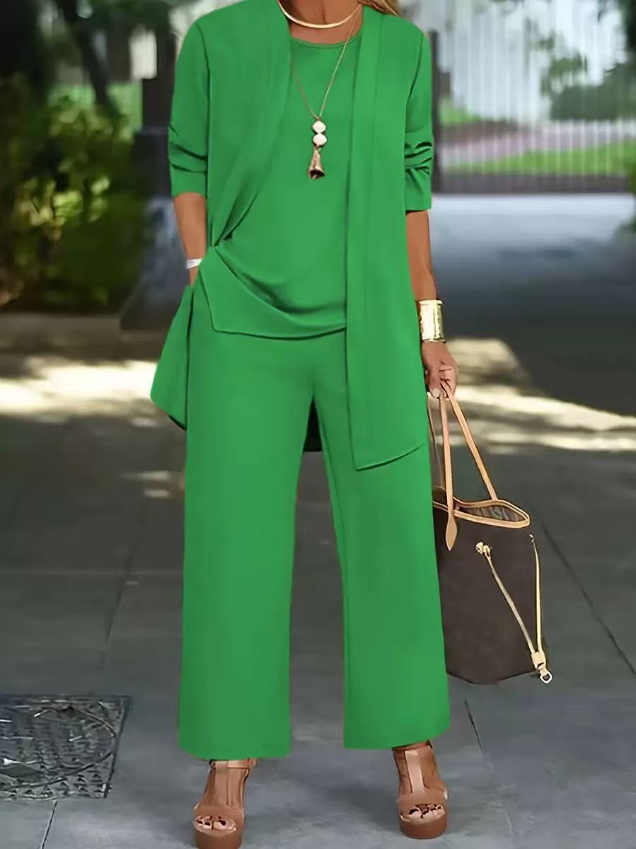 🧥Elegante conjunto de 3 piezas para mujer con corte holgado🍂