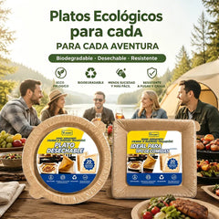 🍽️ 【¡Compra 1 y llévate 1 gratis! (40 artículos en total)】🌱Platos Desechables Biodegradables Peel Plate | Antiadherentes Impermeables Sin Lavado para Exterior y Hogar✨