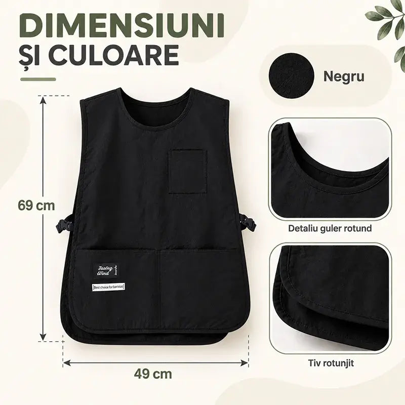 👩‍🍳✨ Mandil Chaleco Impermeable y Antimanchas – Ideal para Cocinar, Manualidades y Jardinería, con Ajuste Cómodo 🛡️