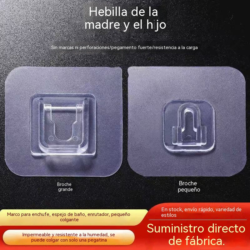 【30 pares】Clip sin taladrar, gancho adhesivo impermeable, gancho transparente