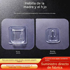 【30 pares】Clip sin taladrar, gancho adhesivo impermeable, gancho transparente