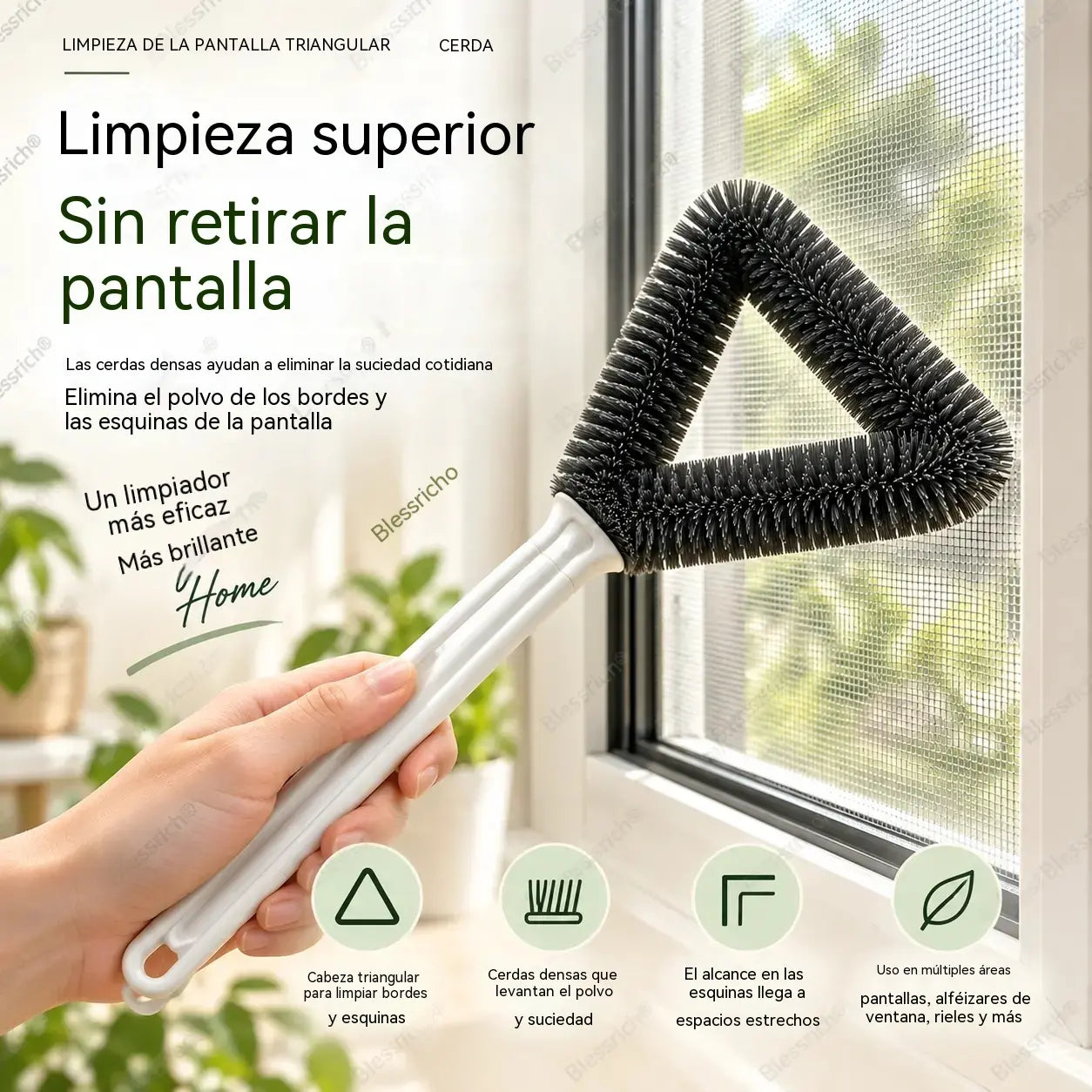 🔥Compre 1 y obtenga 1 gratis（2 piezas）🧹Cepillo para limpiar mosquiteras, elimina el polvo fácilmente🧽Cerdas duraderas, limpieza profunda sin necesidad de desmontar🪟