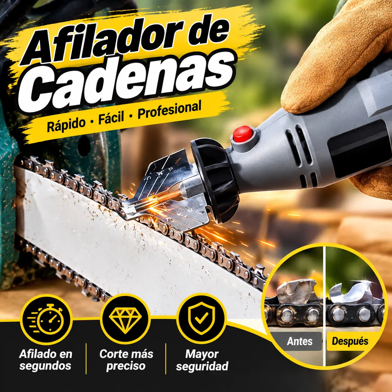 📢 [50% de descuento] 🔥 Herramienta eléctrica para afilar cadenas de motosierra