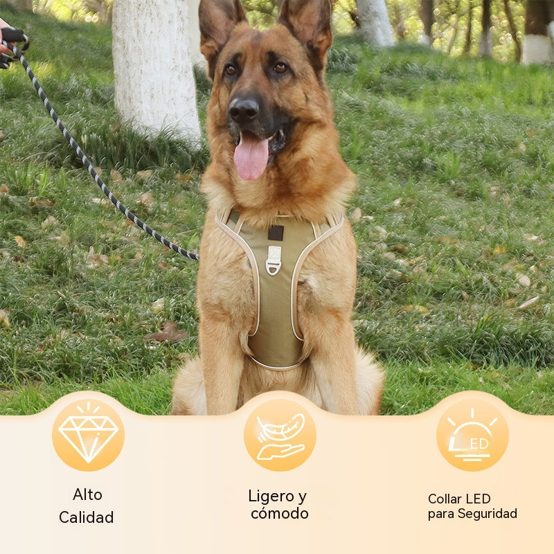🐶🔥【Correa pectoral + cuerda redonda reflectante de 2,0 m】Correa pectoral antitirones✨ Proporciona máximo control y seguridad durante cada paseo 🌙