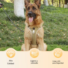 🐶🔥 ¡50% OFF POR TIEMPO LIMITADO! Arnés Antitirones con Correa y Collar ✨ Máximo Control y Seguridad en Cada Paseo 🌙
