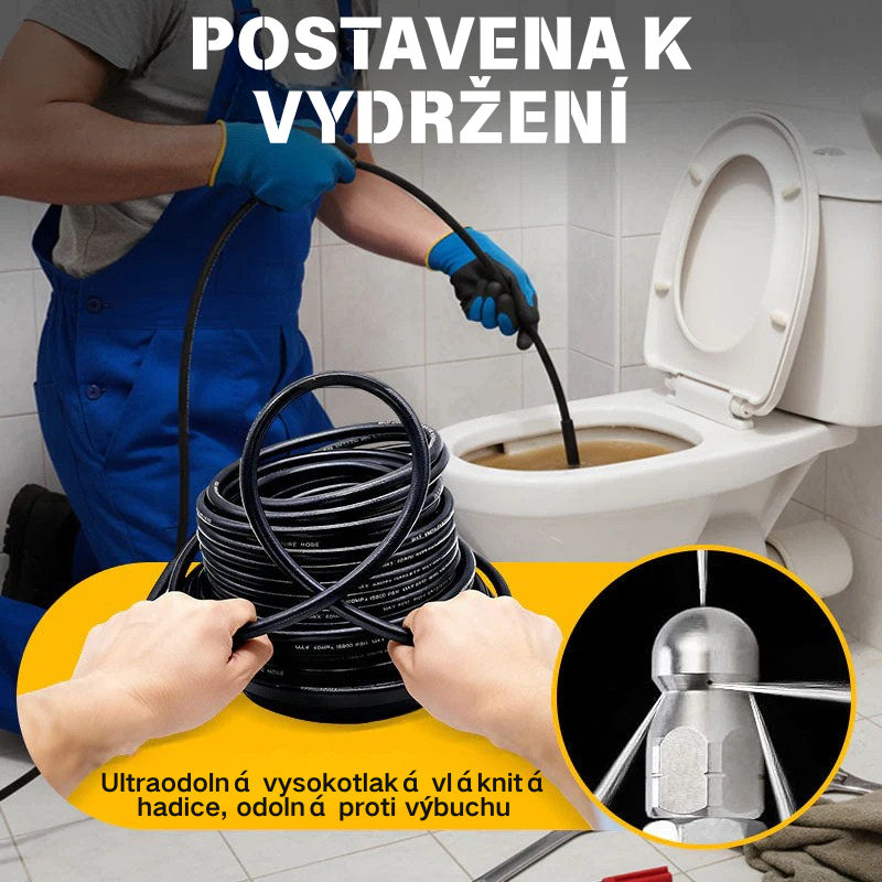 Kit de limpieza de desagües de 5800 PSI: boquilla y manguera de alta presión para desagües/tuberías obstruidas.
