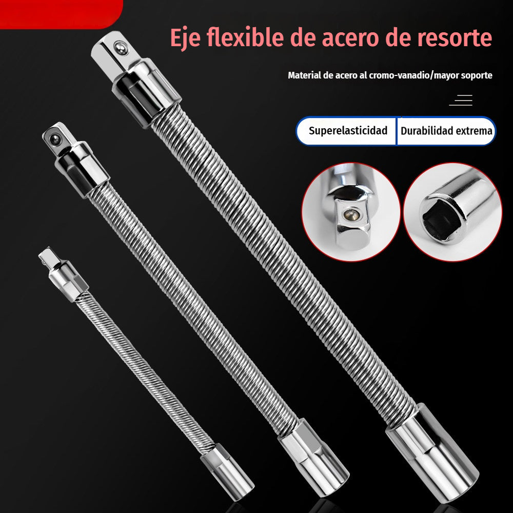🔩 3 tamaños (1/4", 3/8", 1/2") ⚙️ Barra extensible flexible para llave de carraca - vanadio, llega a rincones estrechos, bloqueo de bola - ideal para maquinistas y aficionados al bricolaje 🛠️