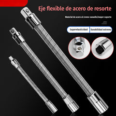 🔩 3 tamaños (1/4", 3/8", 1/2") ⚙️ Barra extensible flexible para llave de carraca - vanadio, llega a rincones estrechos, bloqueo de bola - ideal para maquinistas y aficionados al bricolaje 🛠️