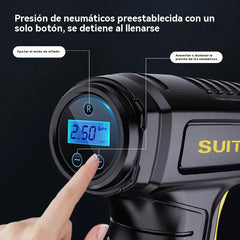 🔥 50% de descuento 🚗💨 Inflador de neumáticos portátil e inalámbrico multifuncional para coche (con pantalla digital)