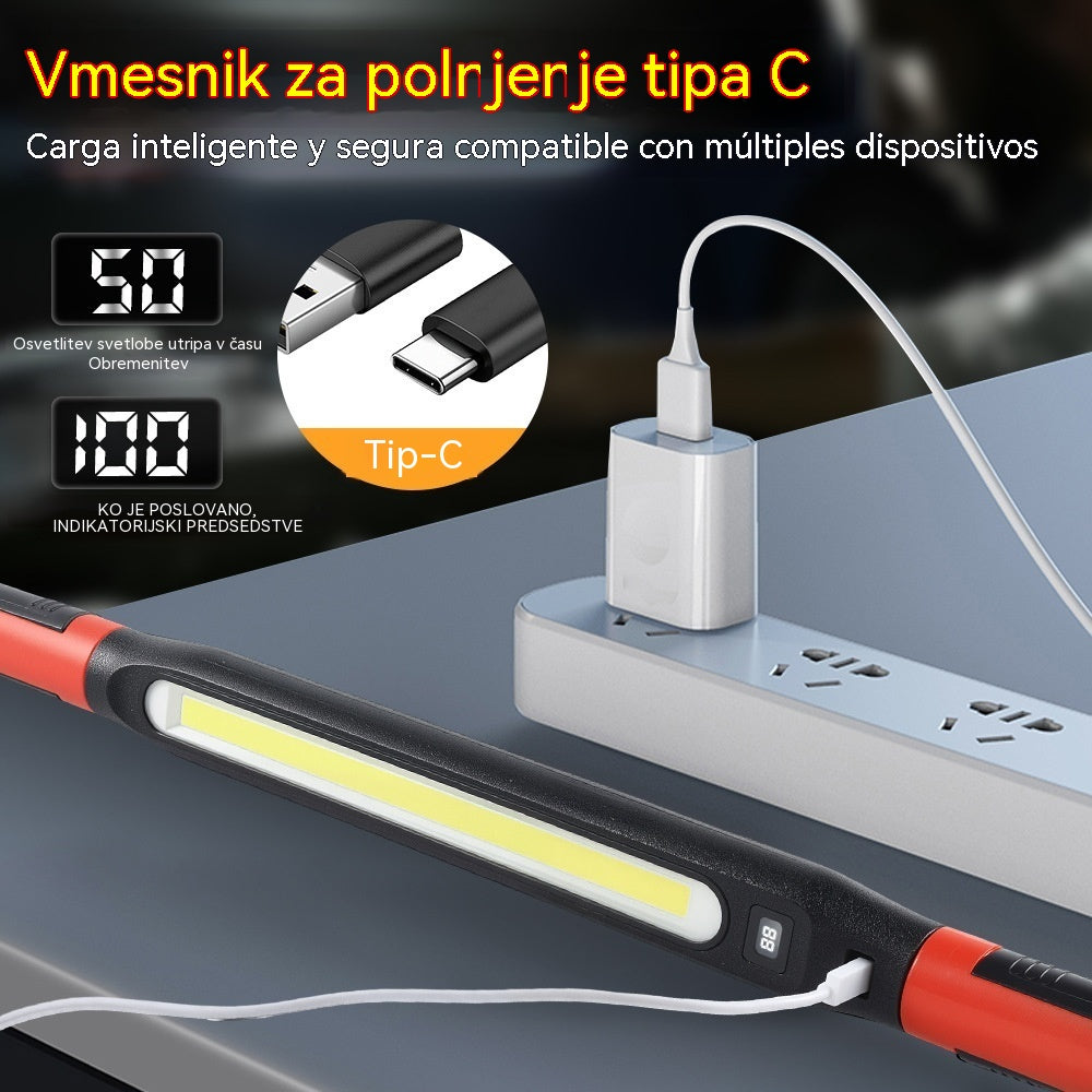 📢💡 4-v-1 polnilna delovna svetilka: prostoročna uporaba kjer koli.