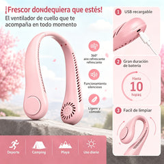 💨 Ventilador de aire acondicionado con cuello – Extremadamente silencioso, portátil y giratorio 360° – Ideal para el verano 🌞