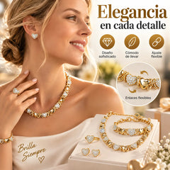 🎁 Oferta anticipada de Navidad: A mitad de precio 🎅 Juego de 4 piezas de joyería clásica con forma de corazón y baño de oro