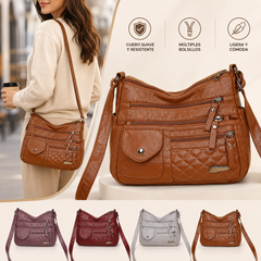 🔥Bolso de cuero suave de gran capacidad y múltiples capas para mujer