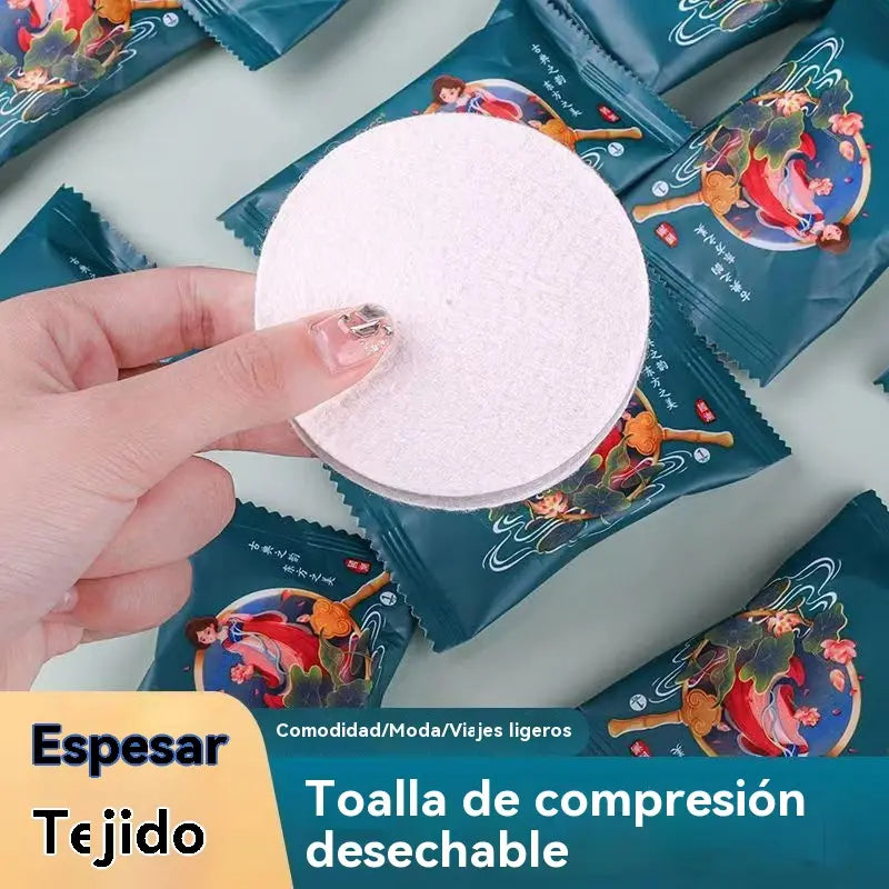 【🔥60 piezas】Toallas portátiles desechables comprimidas, agrandadas, engrosadas y reutilizables