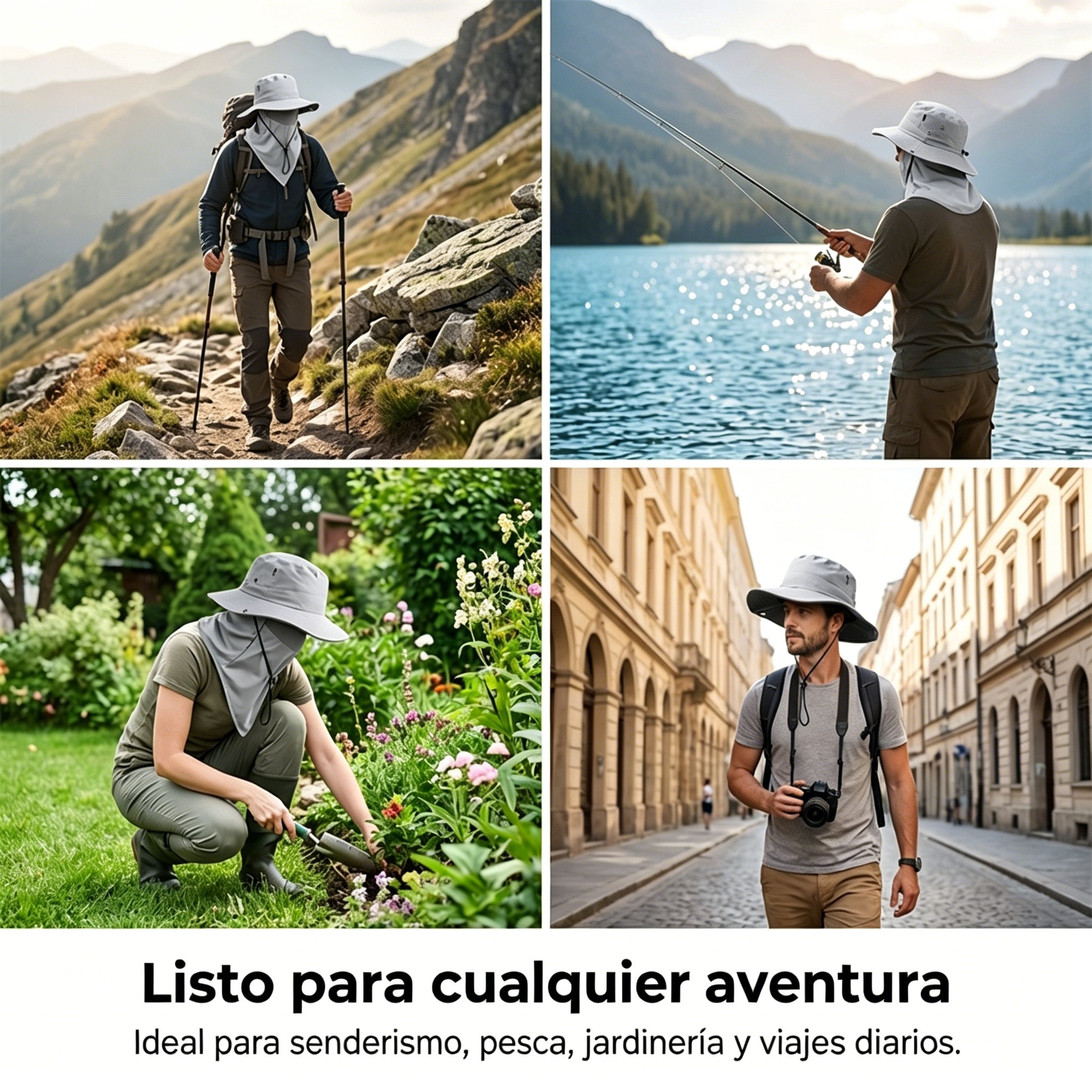 🧢🎣 Gorro de pescador transpirable con mascarilla desmontable – Protección UPF 50+, ligero e ideal para actividades al aire libre 🛡️