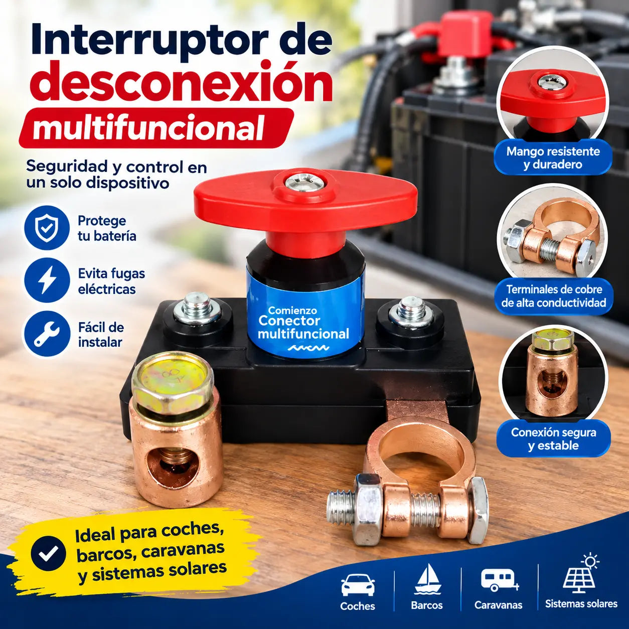 🔋🚗Interruptor de desconexión de la batería del coche