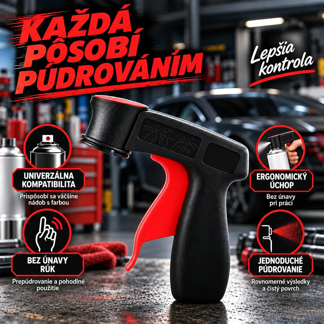 🔥Kúpte 1 a druhý získate zadarmo🔥🎨🔧 Prídavná rukoväť na spreje | Ergonomický úchop na lakovanie áut, stien a kutilské projekty