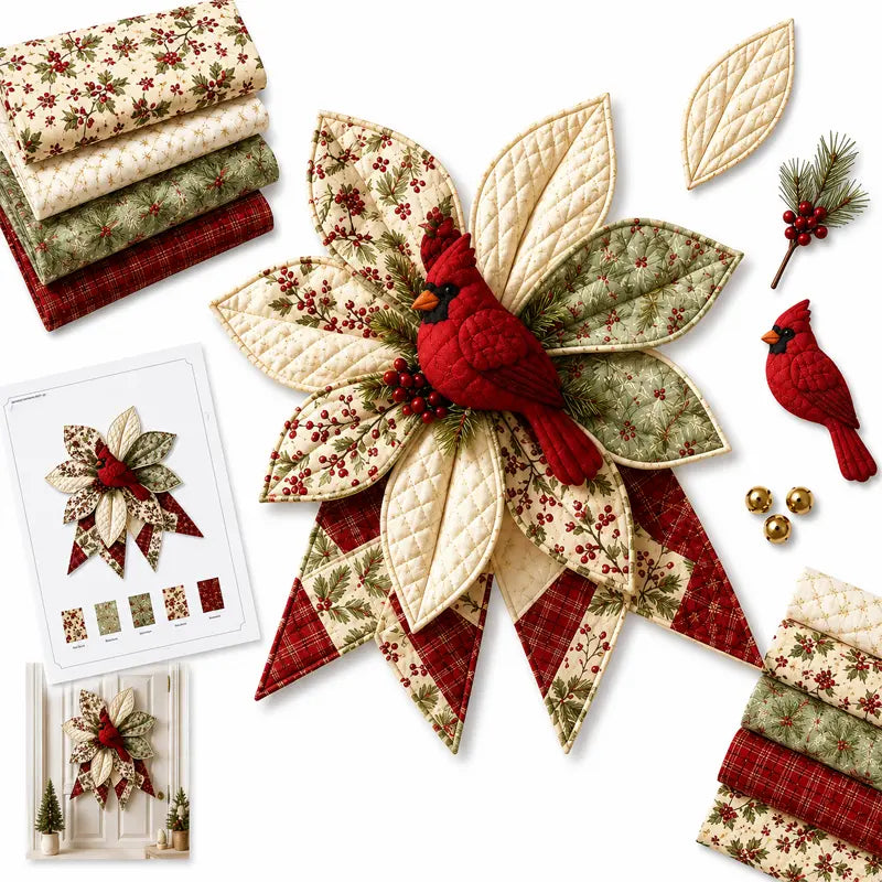🎇🎄Set za šivanje prošivenih božićnih ukrasa za vrata (7 dizajna)